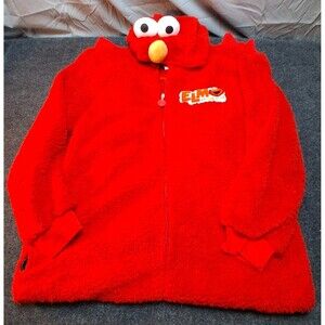 SESAME STREET Elmo Adult XL Unionsuit  Zip-up Pajama Pockets Elmo Loves YOU